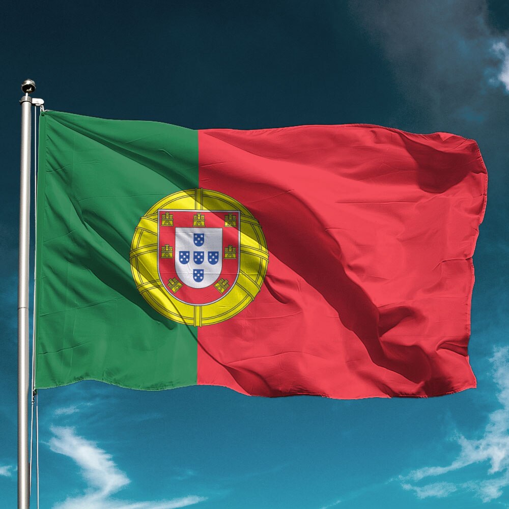 포르투갈 국기 방수 국가 보류 배너 플라잉 야외 장식, 정원 장식, 벽 배경, 상태 응원, 유리